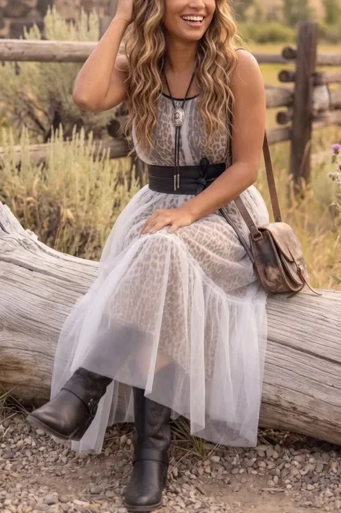 Leopard Mesh & Tulle Keepsake Dress