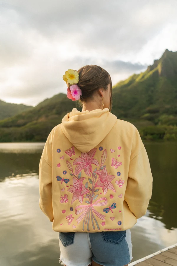 Boho Floral Graphic Hoodie