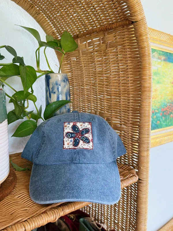 Navy Patchwork Hat