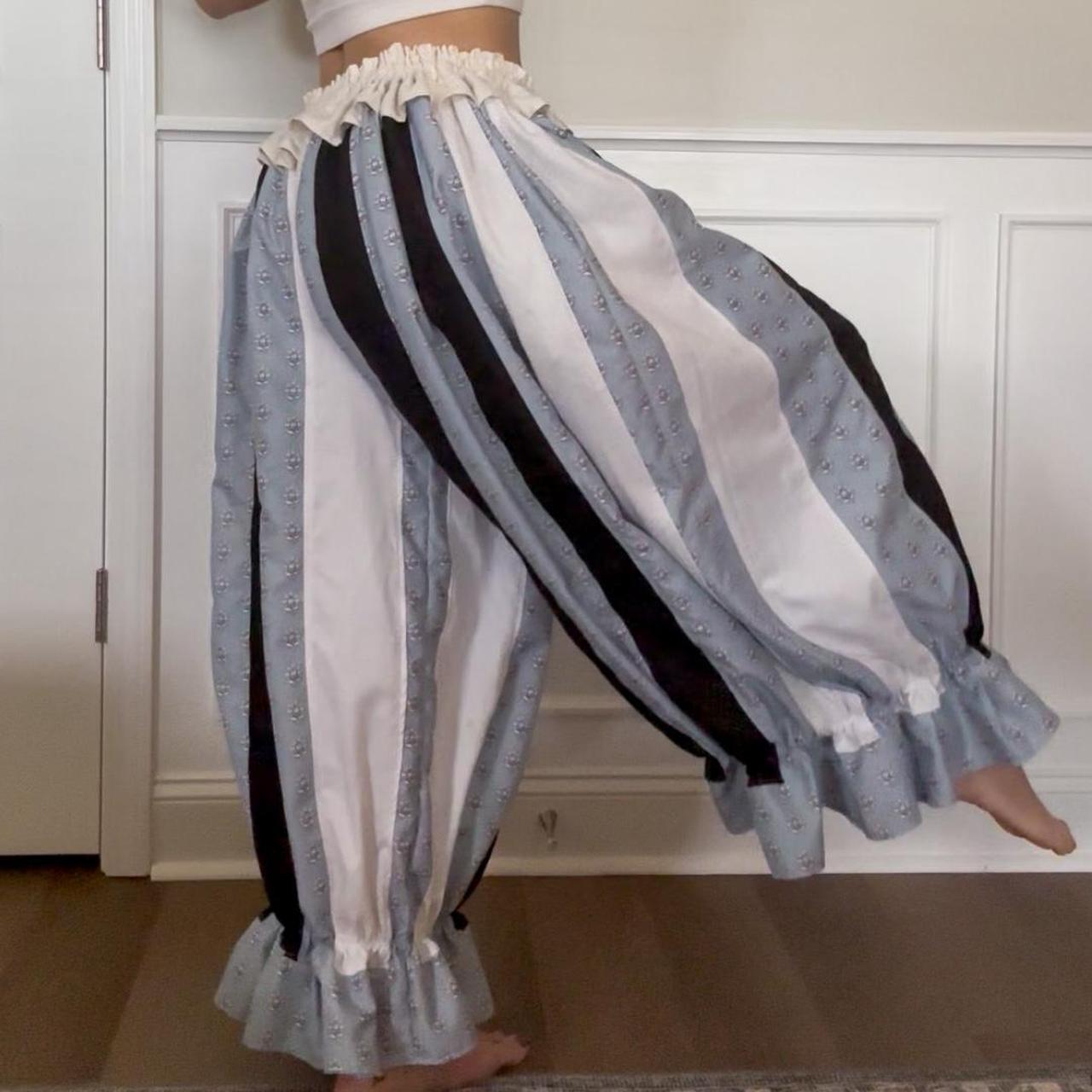 Women's Blue and Black Trousers