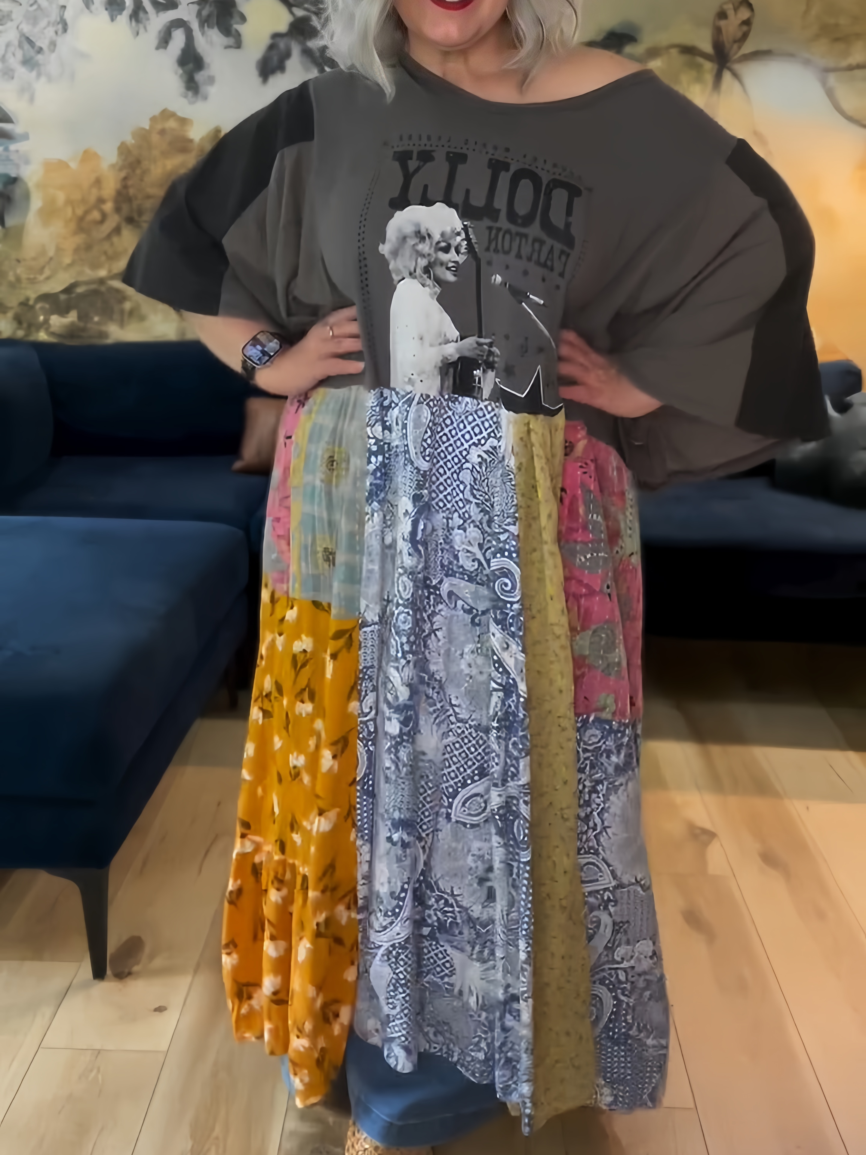 Dolly Parton Paneled Dress