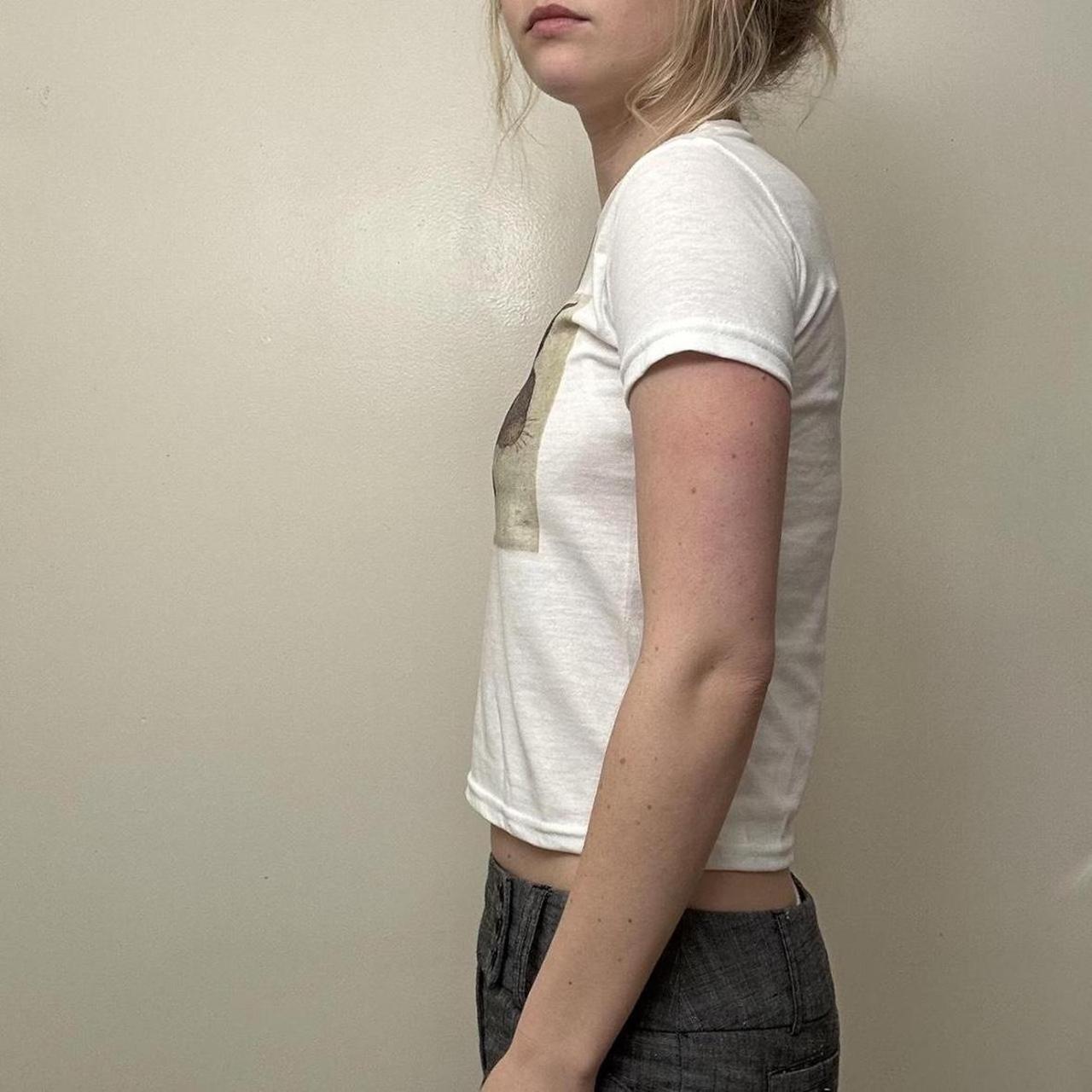 Women's White and Green Shirt
