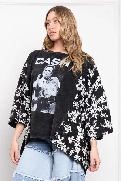 Johnny Cash Poncho Top