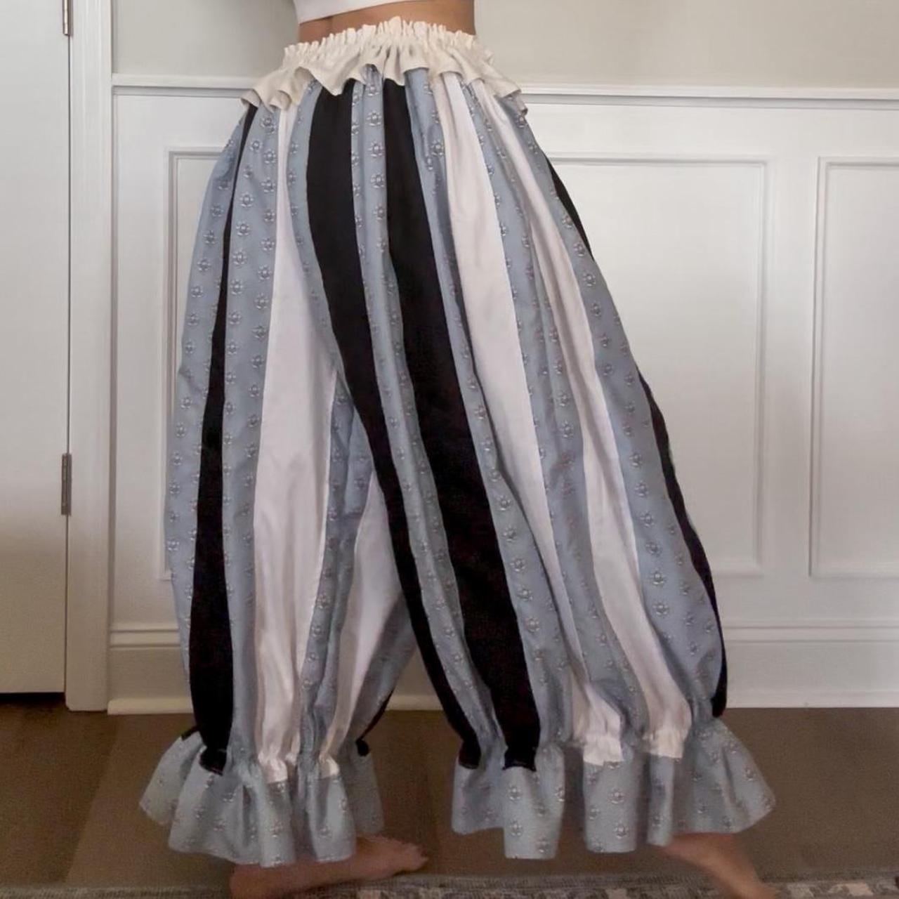 Women's Blue and Black Trousers