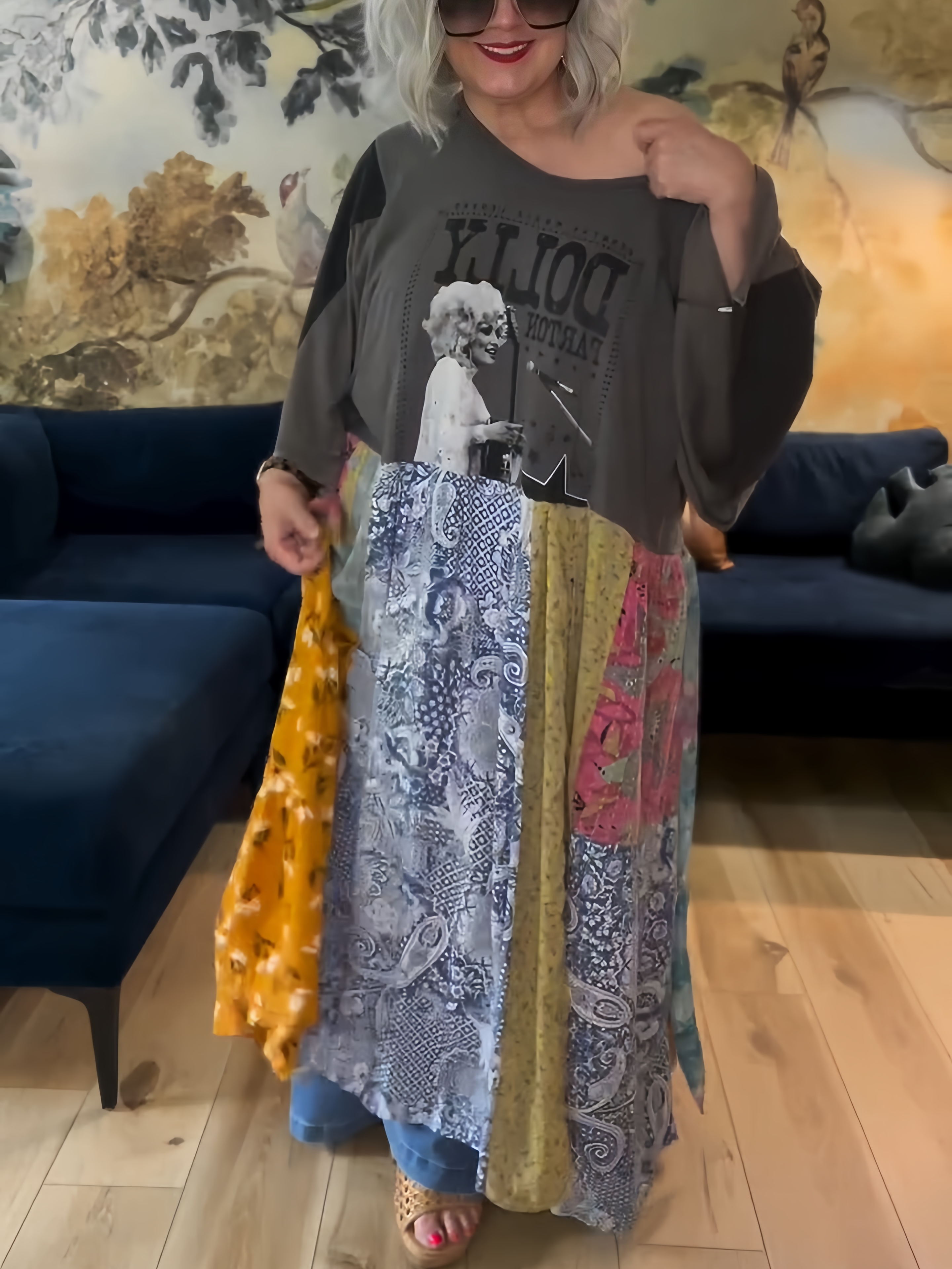 Dolly Parton Paneled Dress