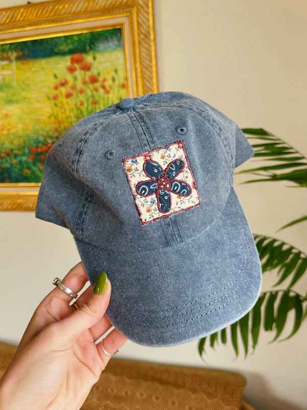 Navy Patchwork Hat