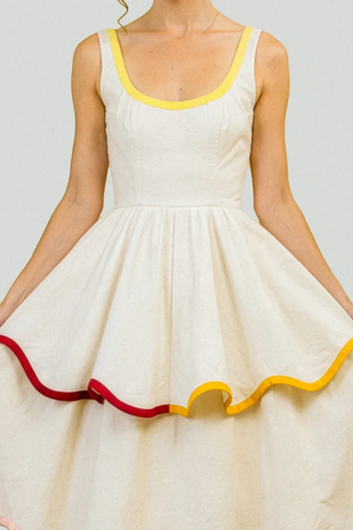 The Layered Scallop Midi-White