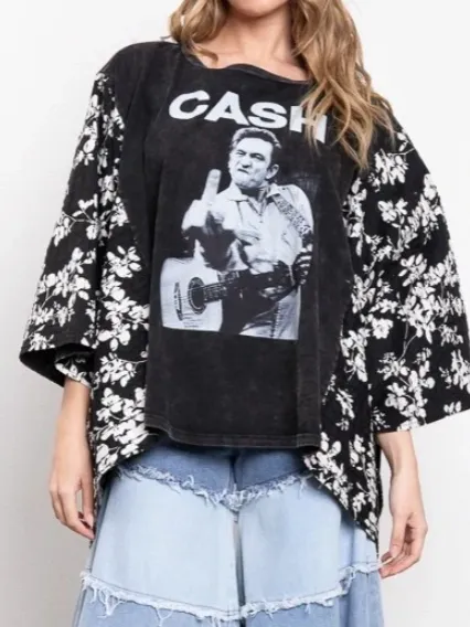 Johnny Cash Poncho Top