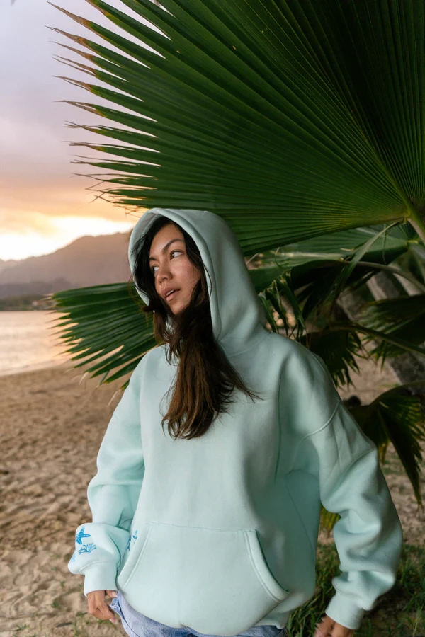 Beach Ocean Embroidered Hoodie