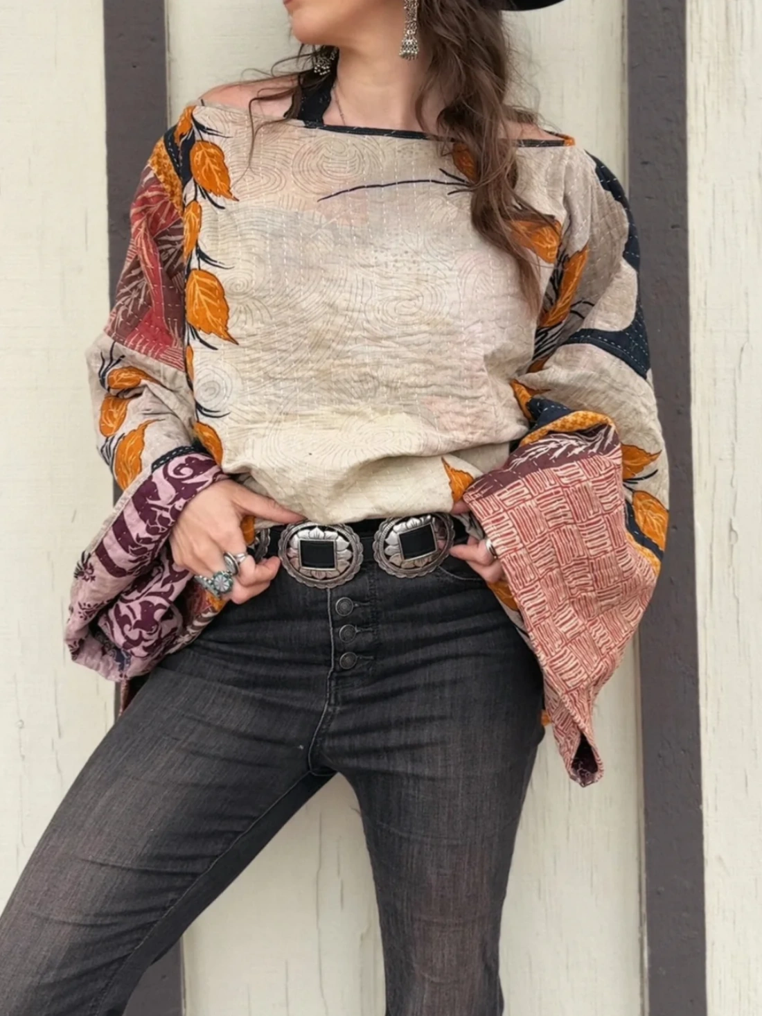 Moon Valley Kantha Pullover Top