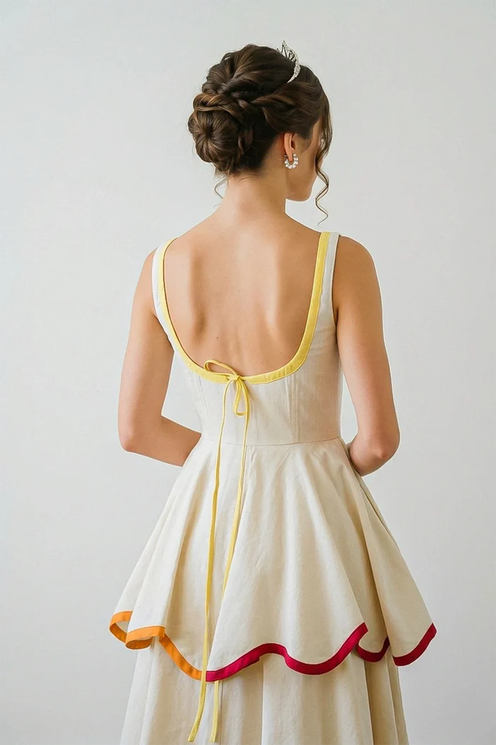 The Layered Scallop Midi-White