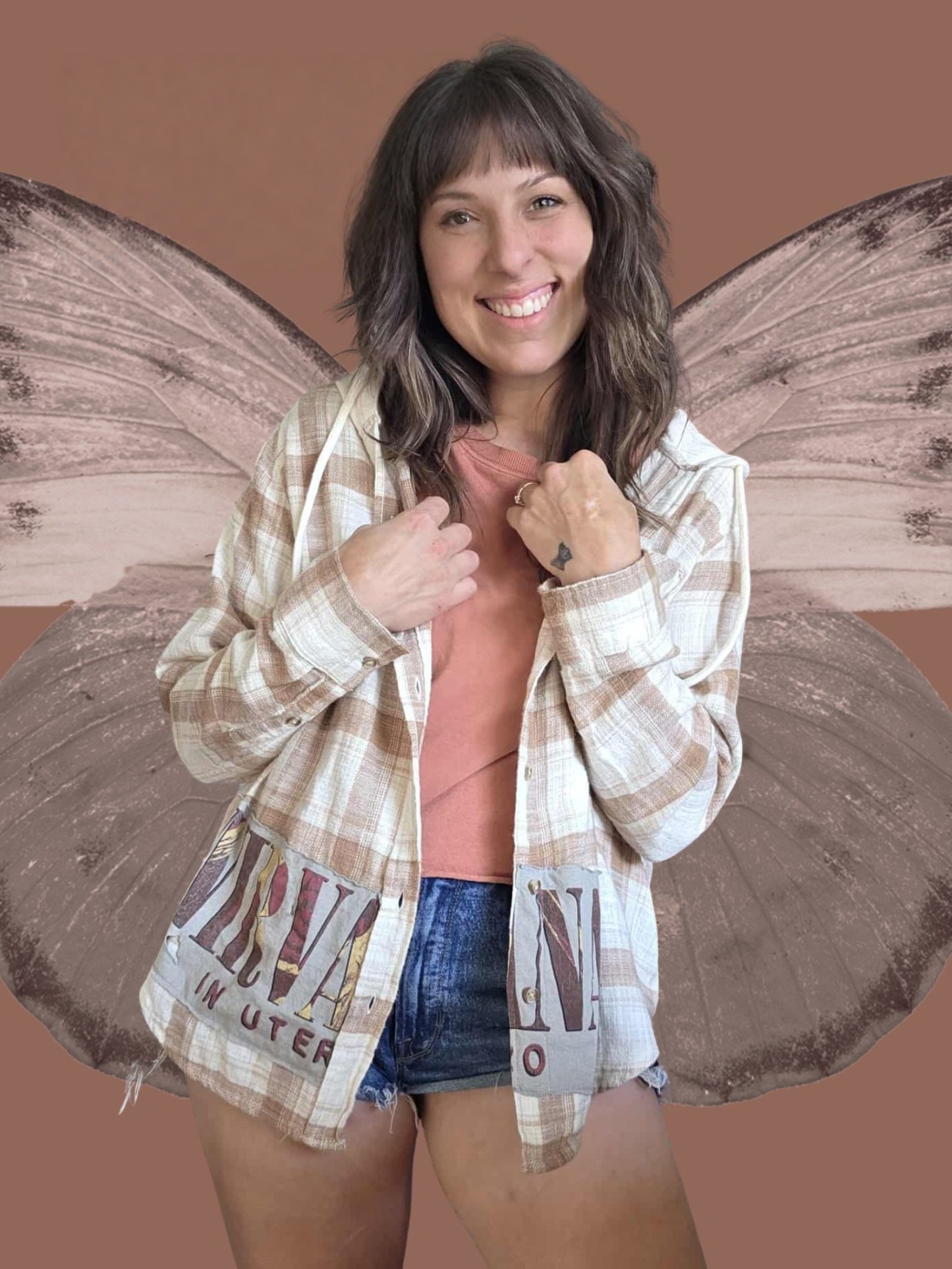 Vintage Nirvana Hooded Flannel Shirt