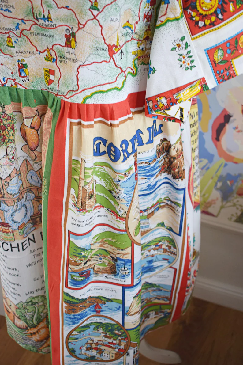 World Map Patchwork Dress