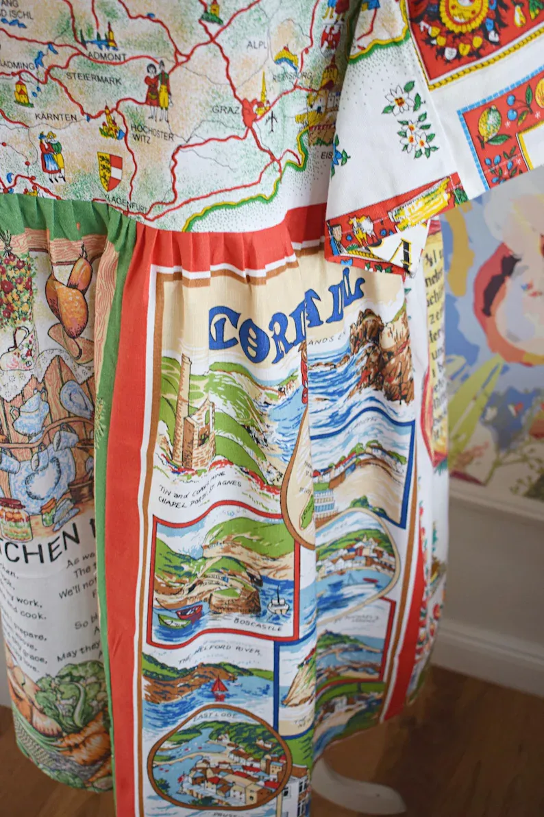 World Map Patchwork Dress