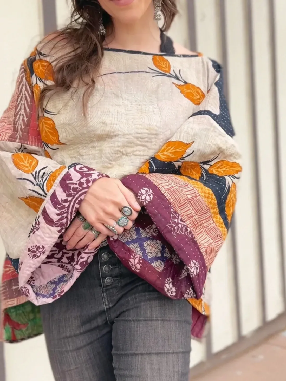 Moon Valley Kantha Pullover Top