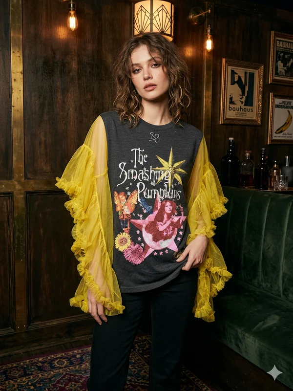 Smashing Pumpkins Upcycled Rockstar Poncho