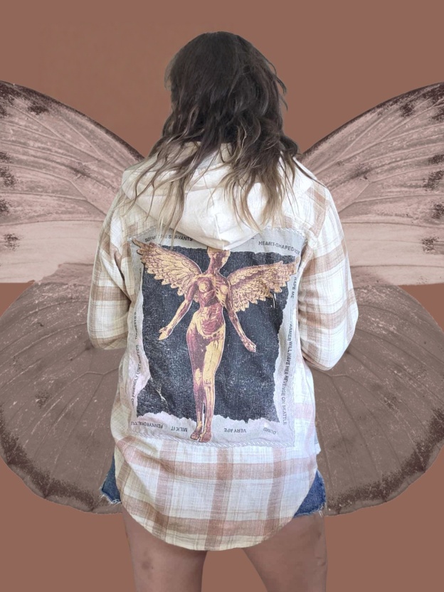 Vintage Nirvana Hooded Flannel Shirt