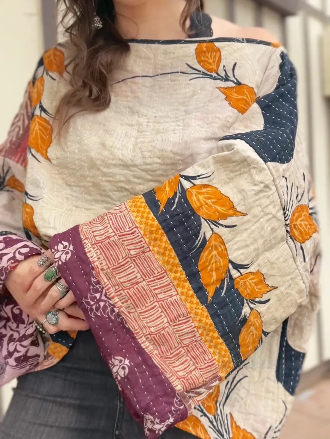 Moon Valley Kantha Pullover Top