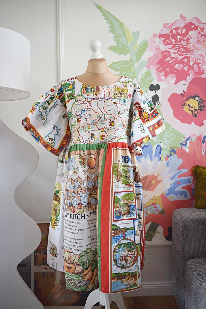 World Map Patchwork Dress