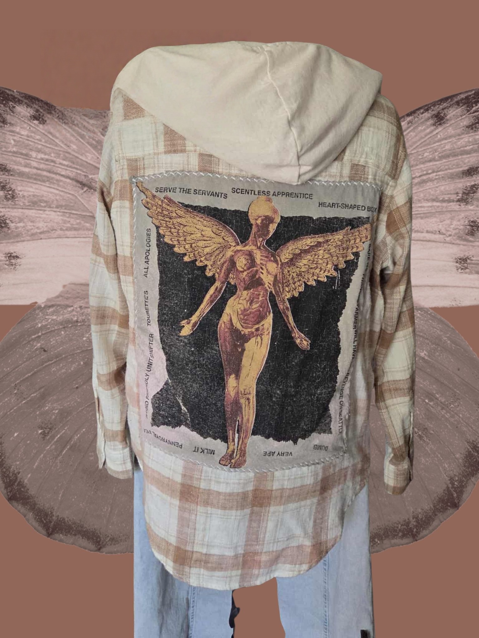 Vintage Nirvana Hooded Flannel Shirt