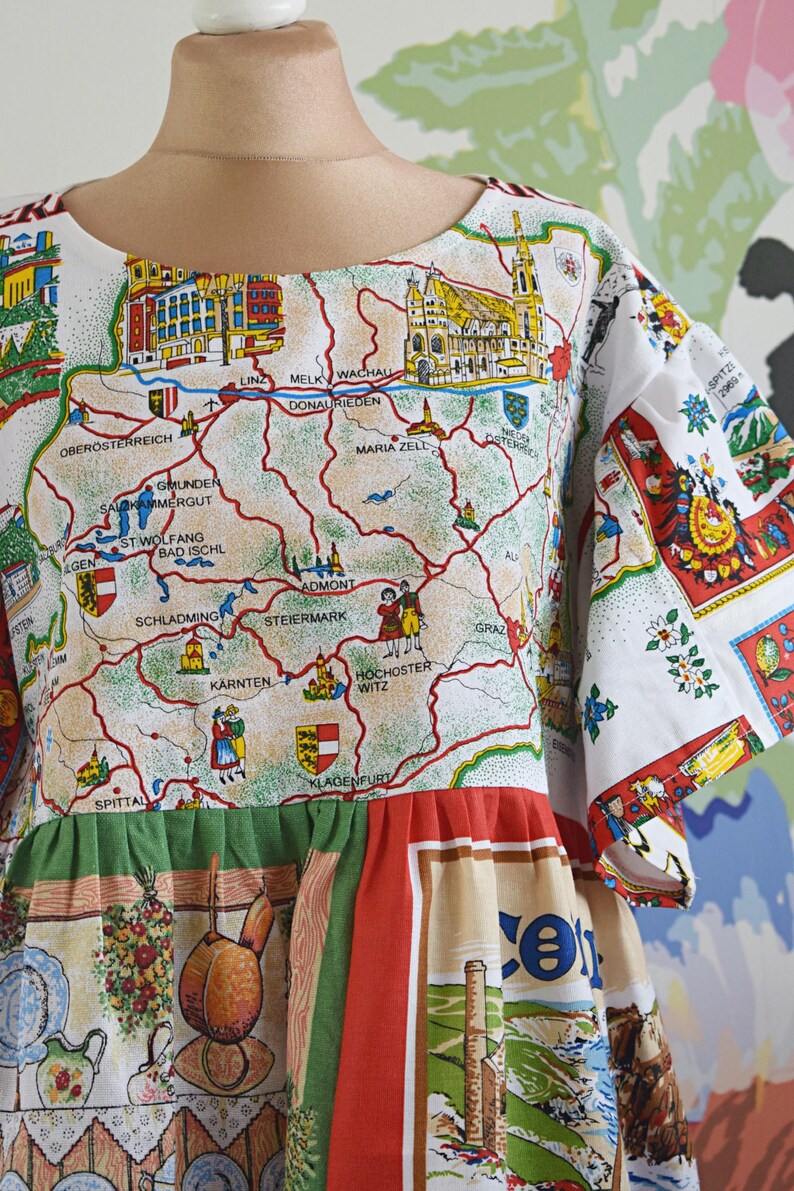 World Map Patchwork Dress