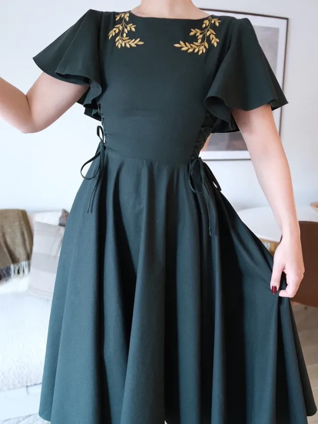 Ivy Maxi Dress - Green（With Side Pockets）