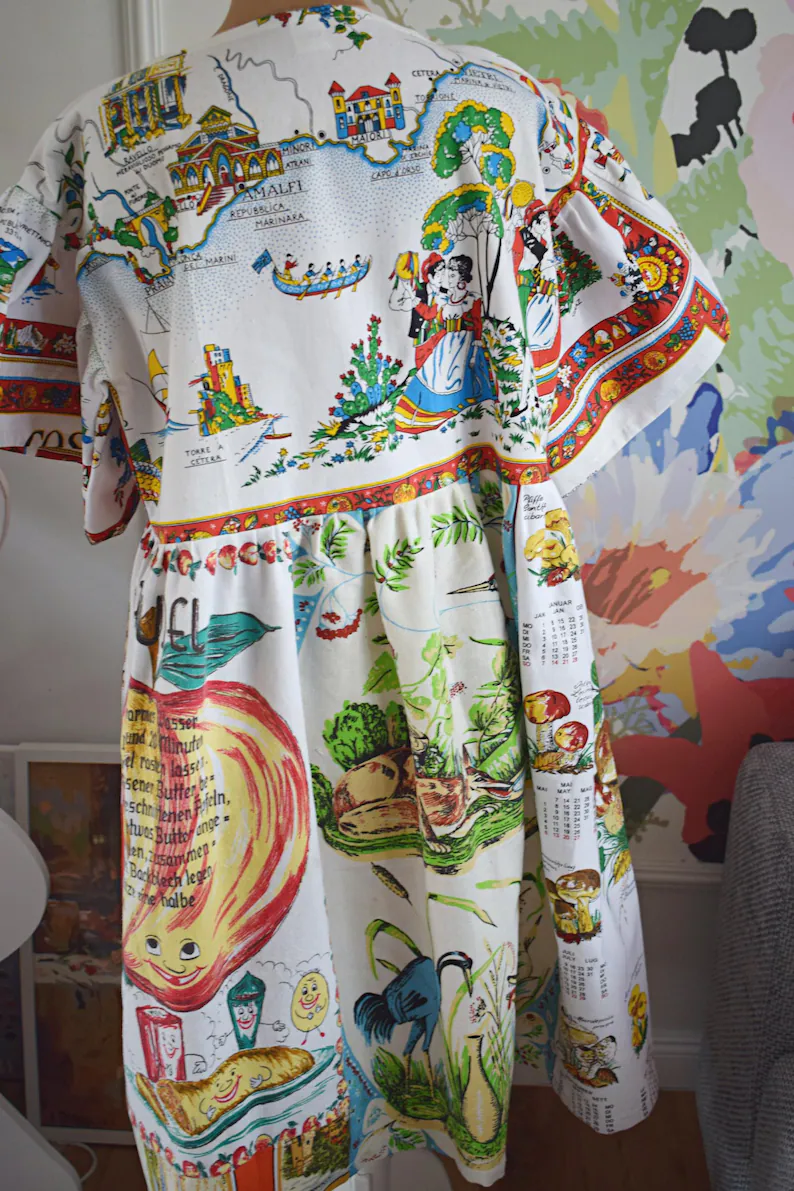 World Map Patchwork Dress
