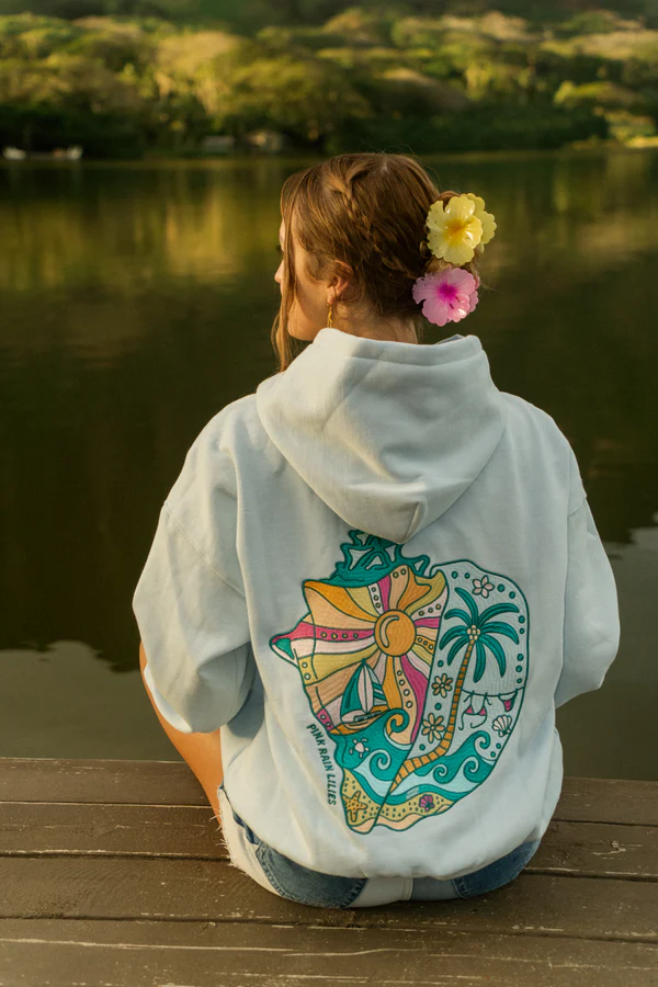 Tropical Beach Conch Shell Graphic Hoodie