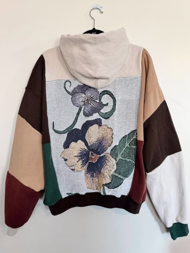 ​​Nature-Inspired Artistry: Patchwork Hoodie​​