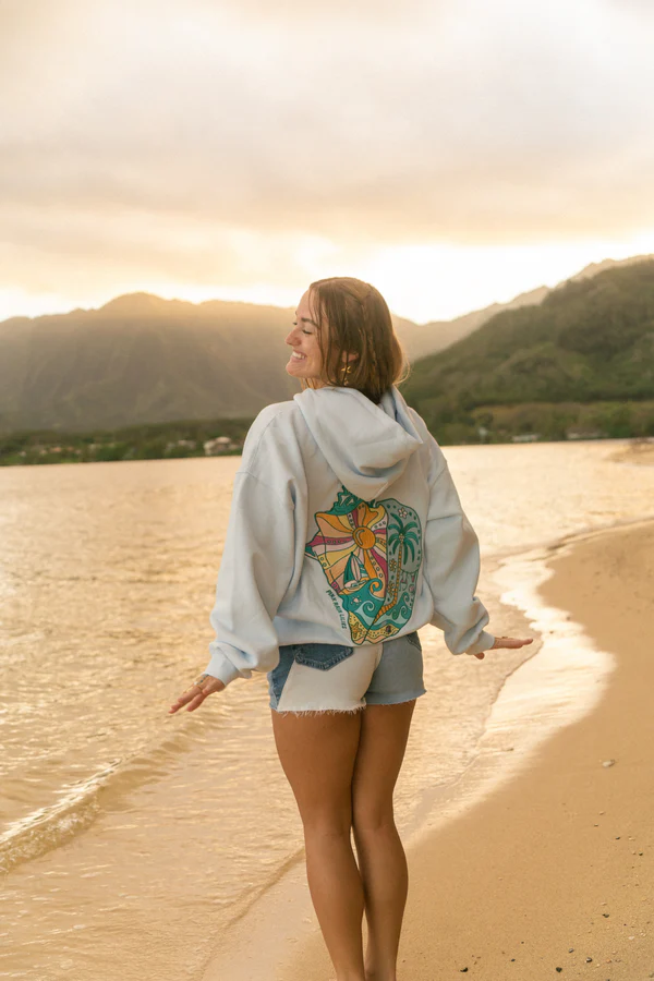 Tropical Beach Conch Shell Graphic Hoodie
