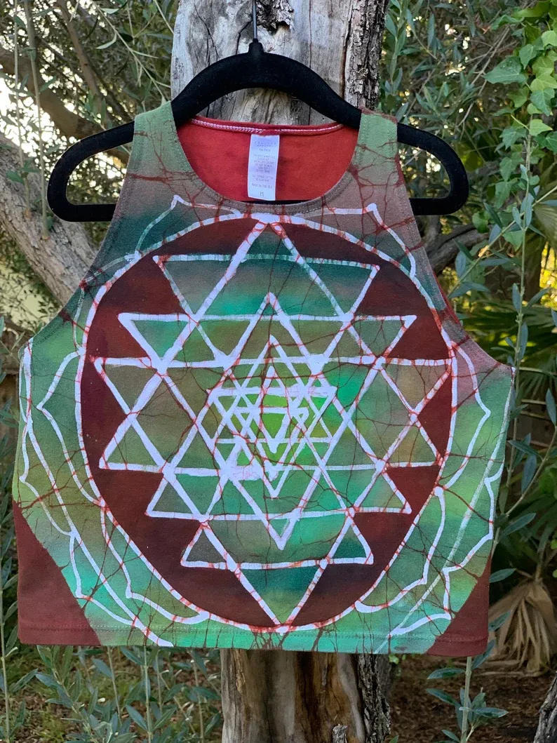 Shri Yantra Earth Tones Crop Top