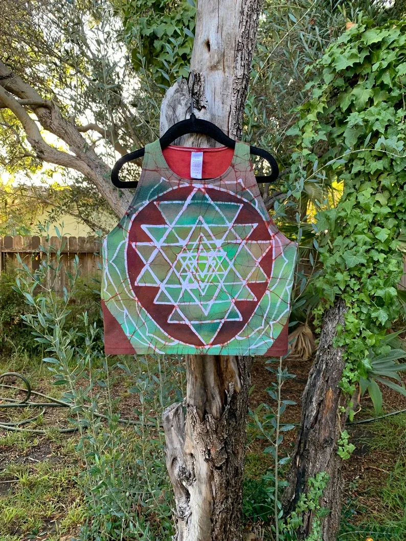 Shri Yantra Earth Tones Crop Top