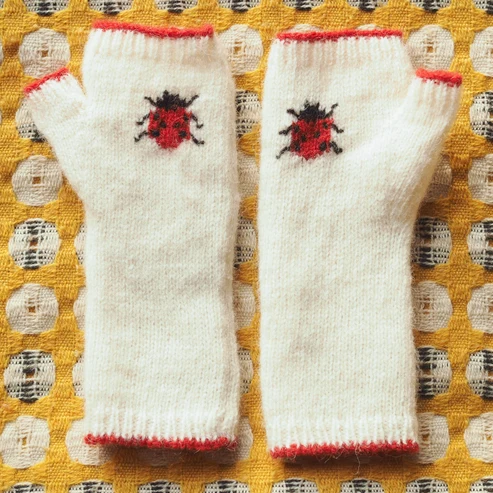 Ladybird Gloves - White