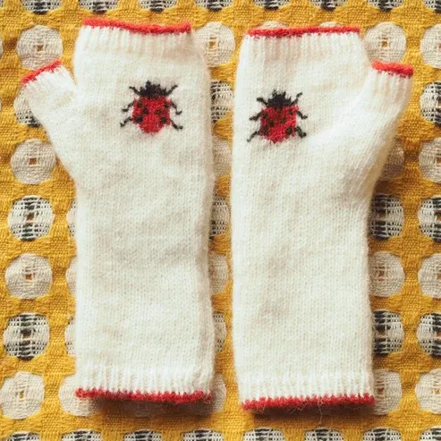 Ladybird Gloves - White