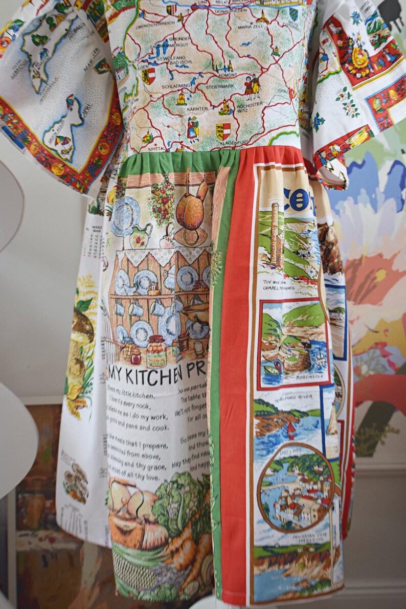 World Map Patchwork Dress