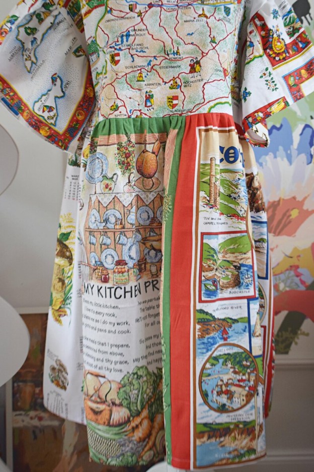 World Map Patchwork Dress
