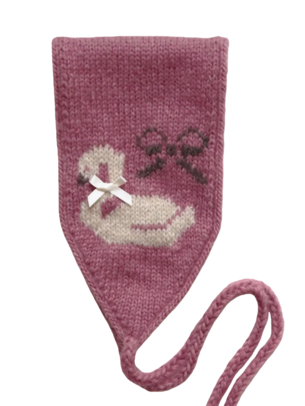 Pink Swan Bonnet Band Knitted Headband