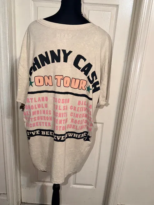 Johnny Cash Double Sided Oversized Distressed Tee
