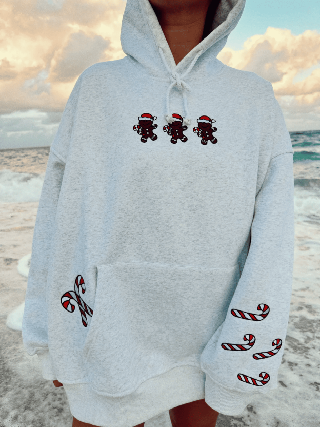 Gingerbread Recipe Christmas Embroidered Hoodie