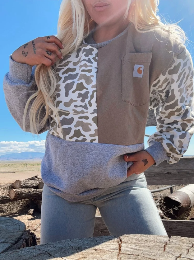 Duck Call Denim Crew Neck Sweatshirt