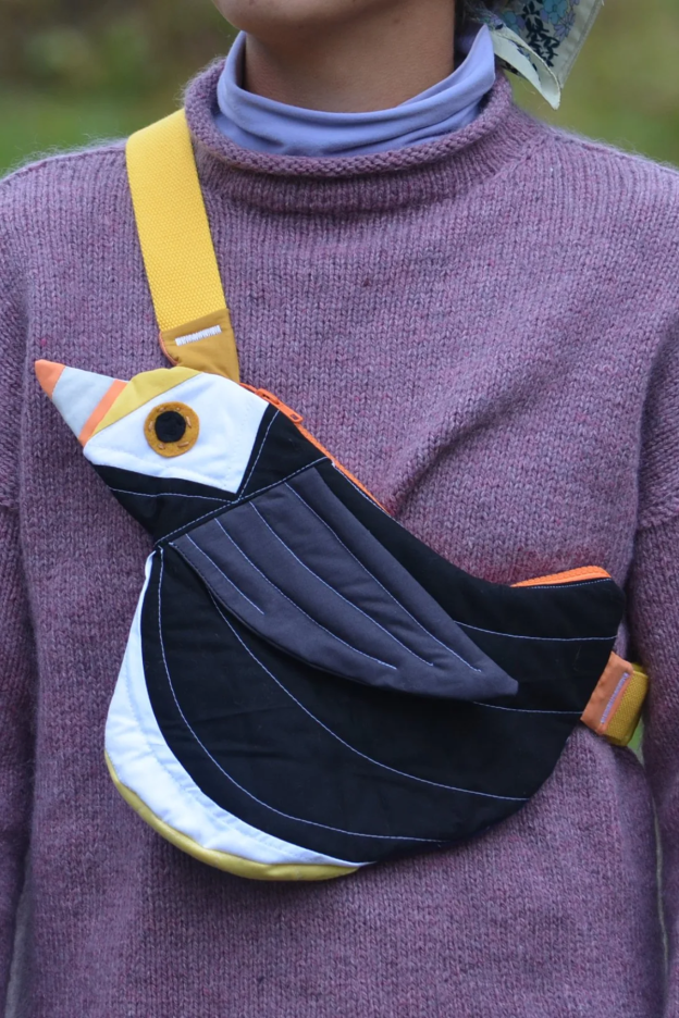 Pre-Order | Handcrafted-Fly Away Crossbody Bird Bag - Puffin