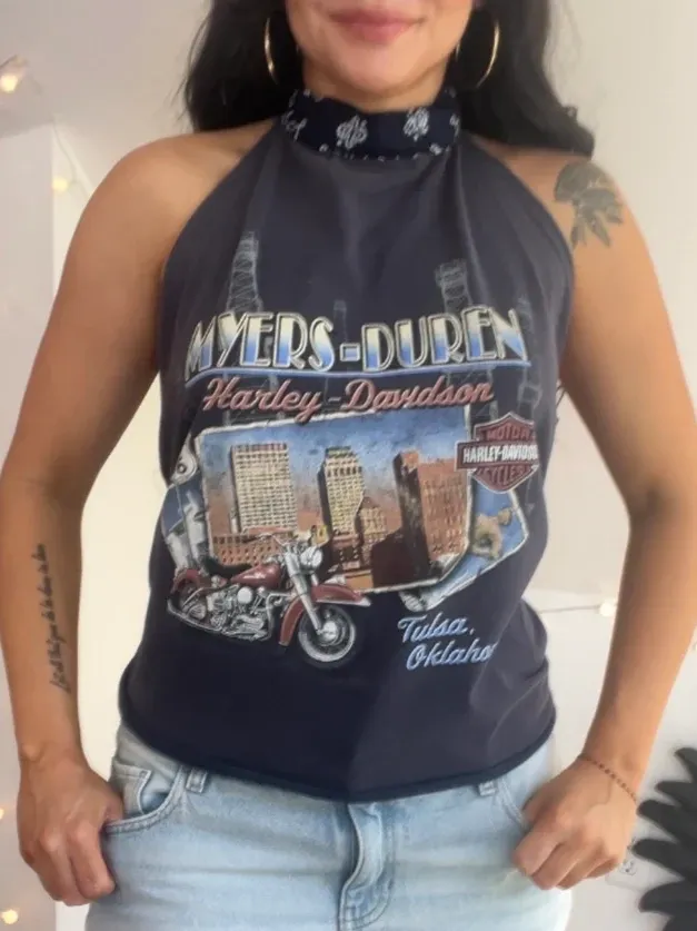 Harley Davidson Flame Halter Top