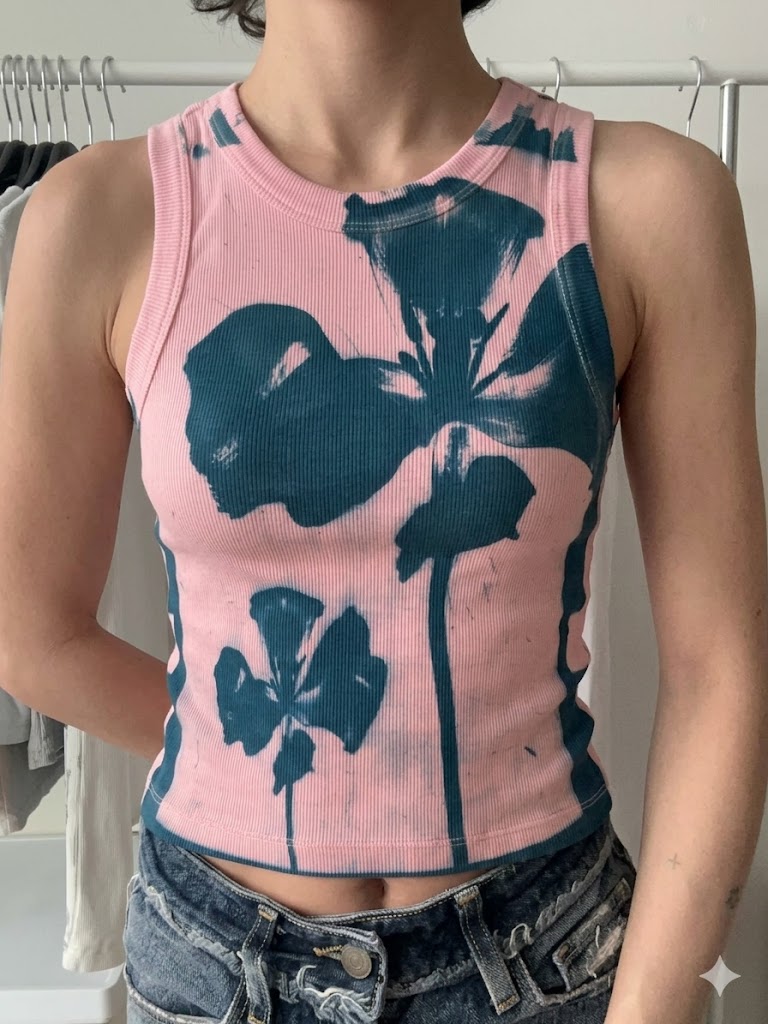 Flower Cyanotype Crop Top