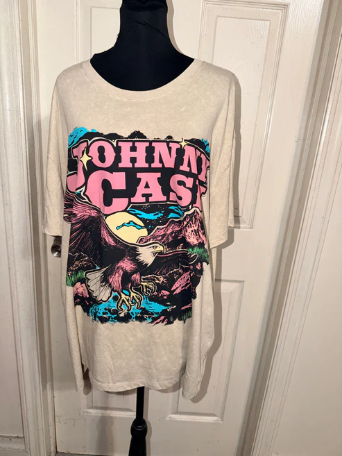 Johnny Cash Double Sided Oversized Distressed Tee