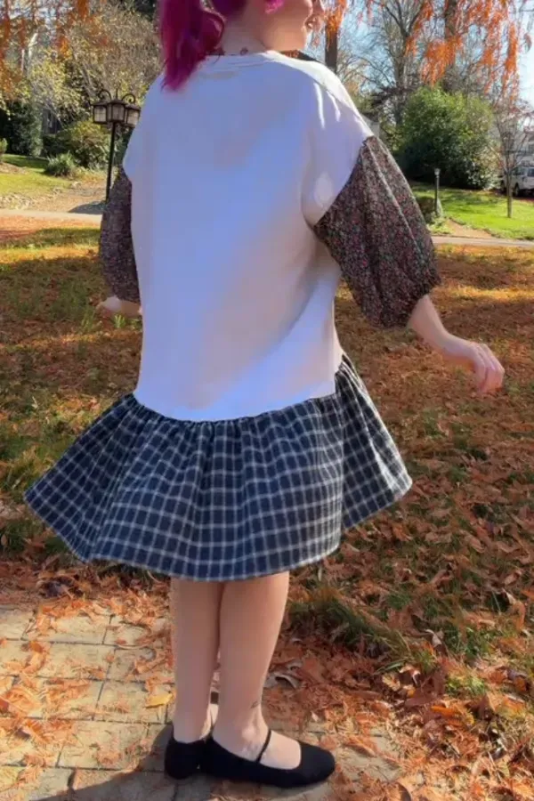 Cat-print Patchwork Dress