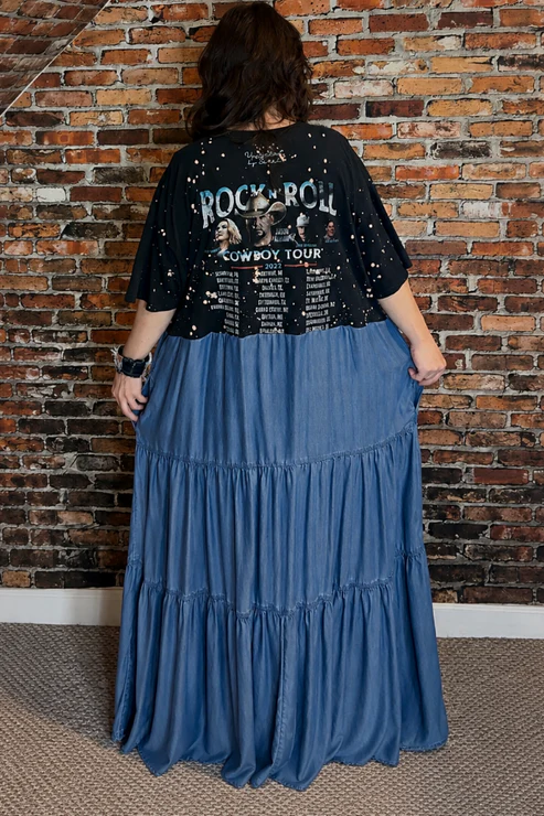 Jason Aldean Printed Patchwork Dress