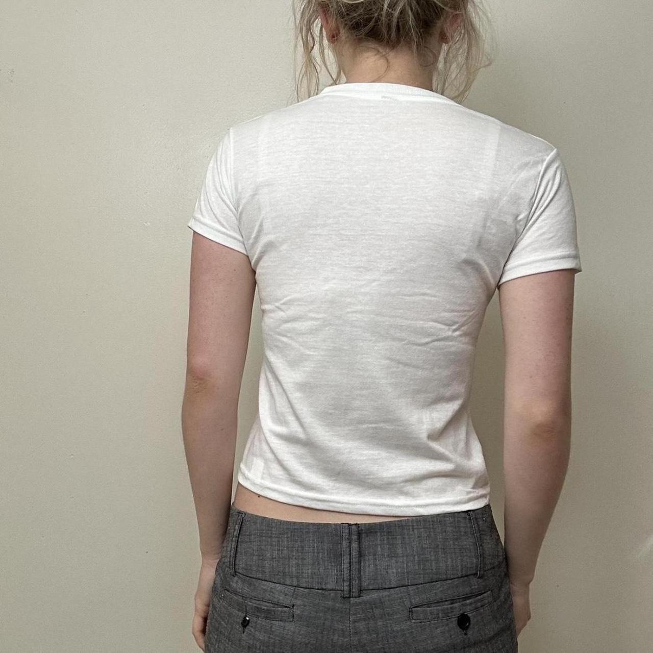 Women's White and Grey T-shirt