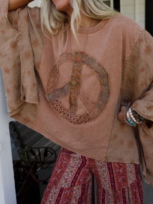 Peace Within Kimono Sleeve Tee Olive