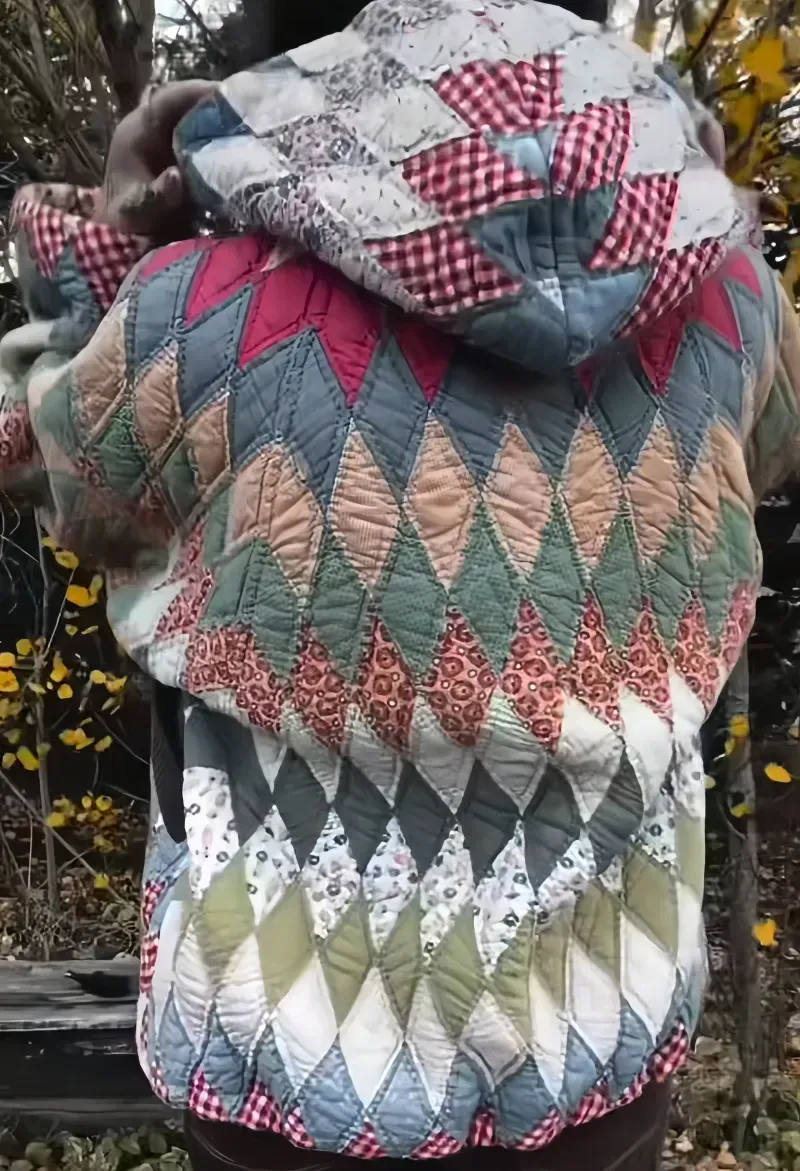 Vintage Quilt Patchwork Hooded Jacket