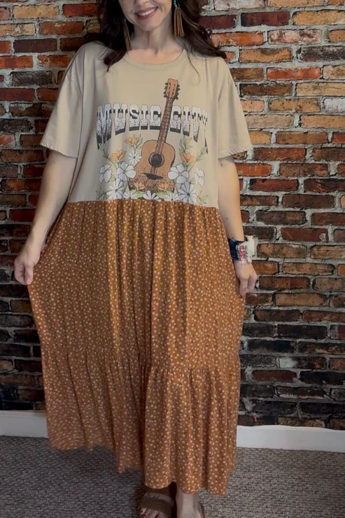 Nashville TN Printed Patchwork Dress